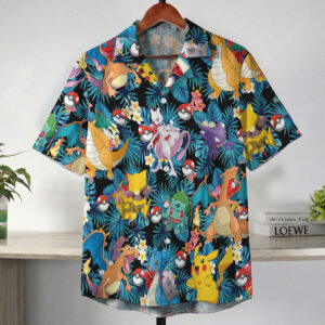 Kanto Pokémon Tropical Pattern Hawaiian Shirt