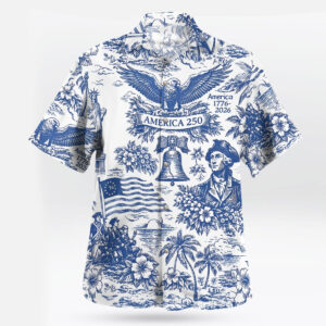 America 250 Patriotic Vintage Toile Hawaiian Shirt