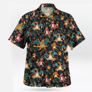 Charizard Charmander Evolution Tropical Hawaiian Shirt