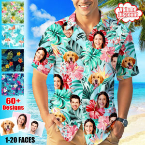 Custom Face Tropical Hawaiian Shirt 60+ Designs Multi Photo