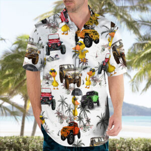 Funny Duck Off Road Jeep Tropical Hawaiian Shirt