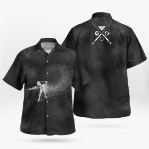 Abstract Billiards Player Black Hawaiian Shirt