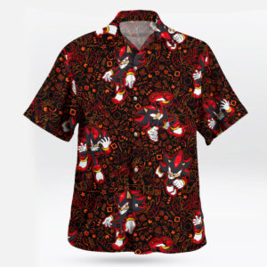 Black Red Shadow Sonic Chaos Energy Hawaiian Shirt