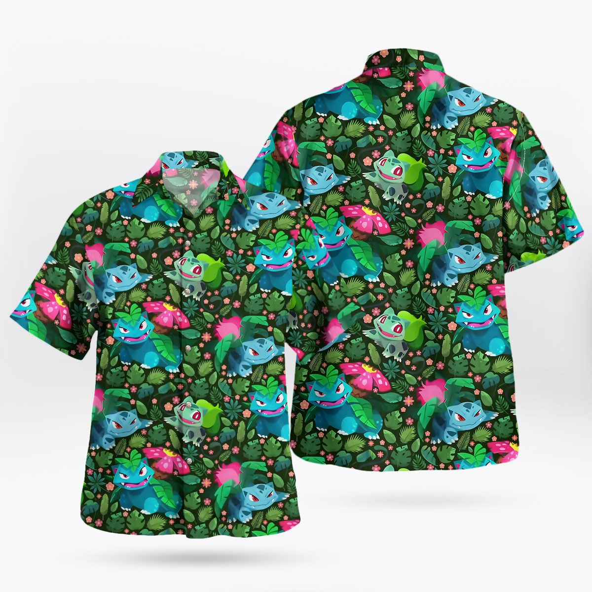Bulbasaur Ivysaur Venusaur Pokemon Hawaiian Shirt 4 Bulbasaur Ivysaur Venusaur Pokemon Hawaiian Shirt - Image 4