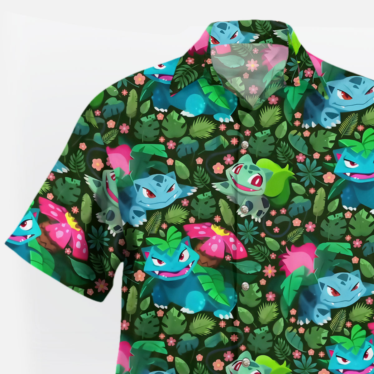 Bulbasaur Ivysaur Venusaur Pokemon Hawaiian Shirt 3 Bulbasaur Ivysaur Venusaur Pokemon Hawaiian Shirt - Image 3