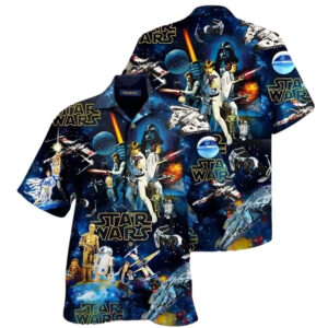 Classic Star Wars Galaxy Collage Hawaiian Shirt