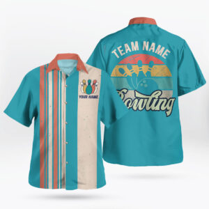 Custom Retro Bowling Hawaiian Shirt With Name