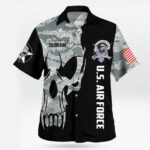 Custom U.S. Air Force Skull Camo Hawaiian Shirt