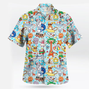 Cute Summer Pokemon Beach Party Hawaiian Shirt