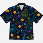 Dragon Ball Neon Symbols Tech Pattern Hawaiian Shirt