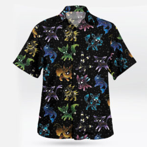 Eeveelution Galaxy Pokemon Hawaiian Shirt Black Edition