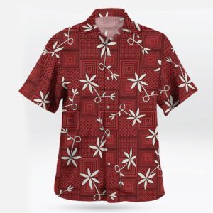 Elvis Inspired Red Aloha Pattern Hawaiian Shirt