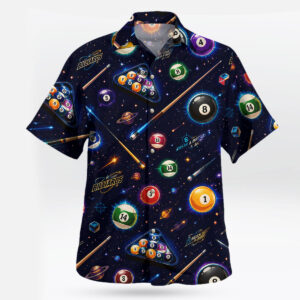 Galaxy Neon Billiards Pool Ball Hawaiian Shirt