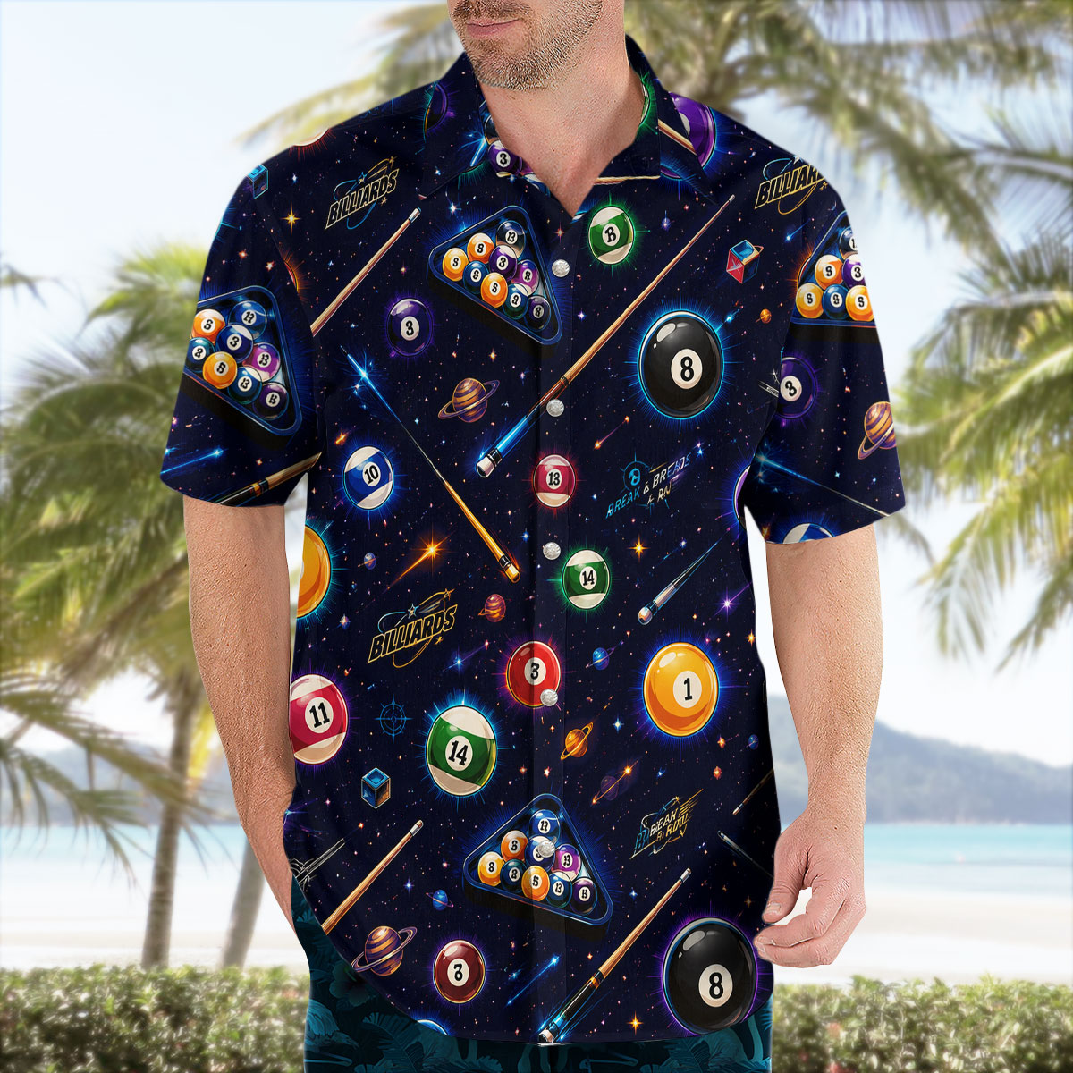 Galaxy Neon Billiards Pool Ball Hawaiian Shirt 7 Galaxy Neon Billiards Pool Ball Hawaiian Shirt 3