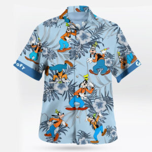 Goofy Tropical Floral Disney Hawaiian Shirt Blue Edition