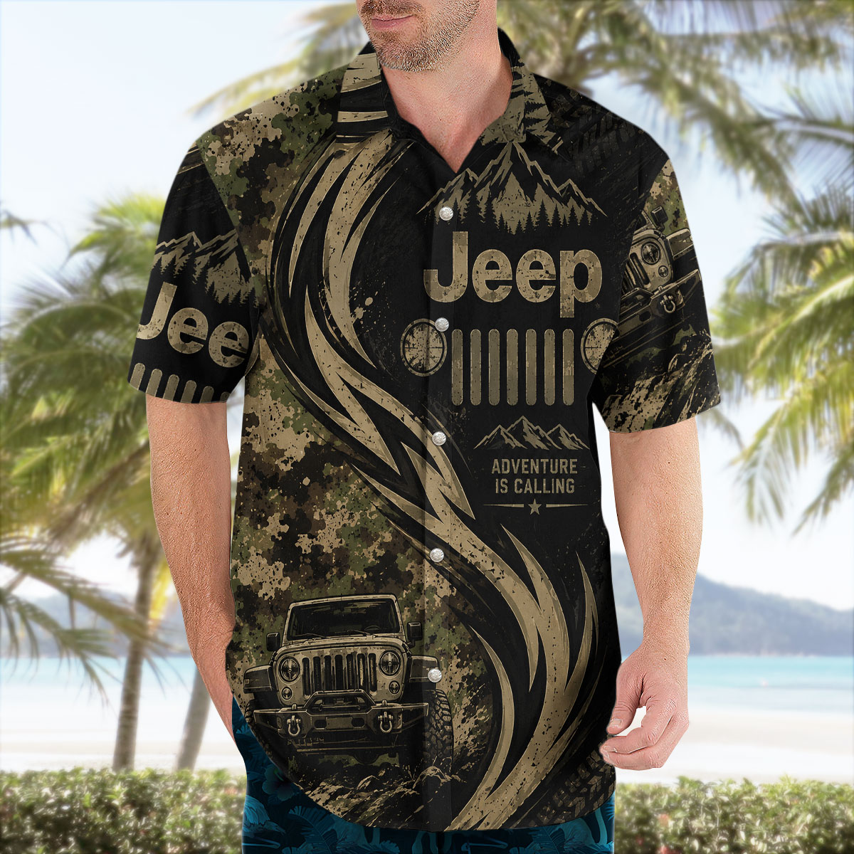 Vintage Jeep Adventure Camo Off Road Hawaiian Shirt 7 Jeep Hawaiian Shirt – Off Road Adventure Meets Island Vibes 4