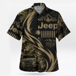 Vintage Jeep Adventure Camo Off Road Hawaiian Shirt