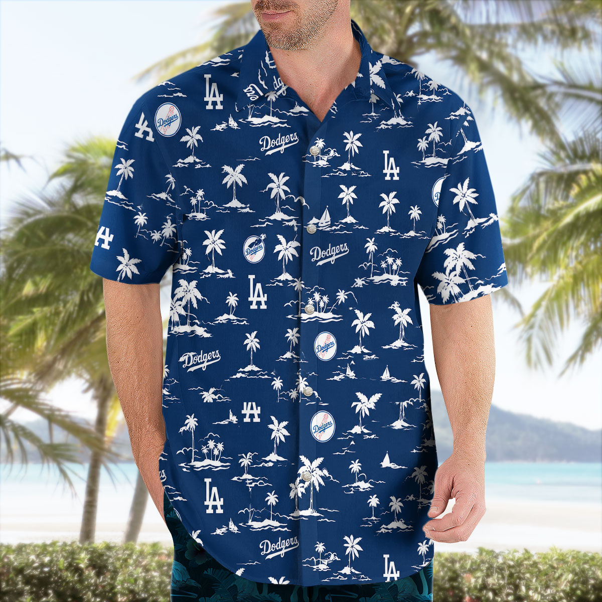 LA Dodgers Tropical Island Hawaiian Shirt 7 LA Dodgers Tropical Island Hawaiian Shirt 3