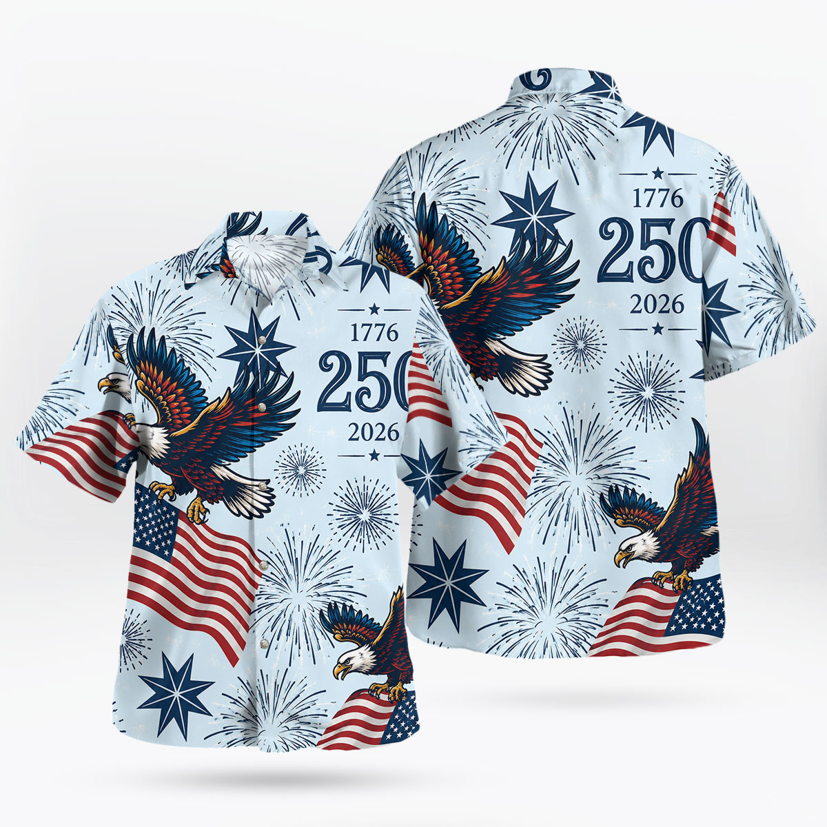 Light Blue Eagle 250th Independence Day Hawaiian Shirt 7 Light Blue Eagle 250th Independence Day Hawaiian Shirt 3