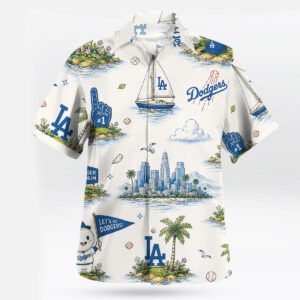 Los Angeles Dodgers Coastal Island Resort Hawaiian Shirt