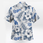 Los Angeles Dodgers Grey Floral Island Hawaiian Shirt