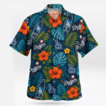 Los Angeles Dodgers Tropical Surfboard Floral Hawaiian Shirt