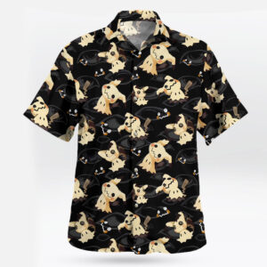 Mimikyu Dark Ghost Pattern Pokemon Hawaiian Shirt