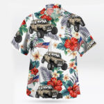 Patriotic Jeep Tropical Hibiscus Hawaiian Shirt