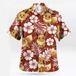 Red Eevee Tropical Floral Pokemon Hawaiian Shirt