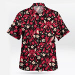 Scizor Red Floral Pattern Pokemon Hawaiian Shirt