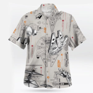 Star Wars Spaceship Blueprint Hawaiian Shirt