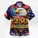 250 Years of Freedom American Eagle Patriotic Hawaiian Shirt