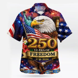 250 Years of Freedom American Eagle Patriotic Hawaiian Shirt