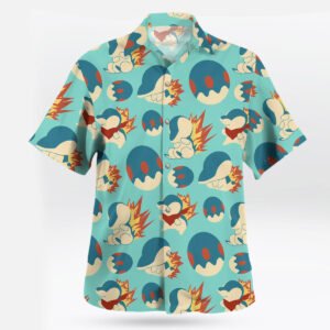 Cyndaquil Retro Pattern Pokémon Hawaiian Shirt