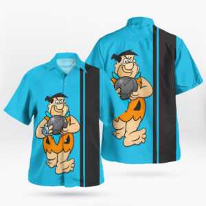 Fred Flintstone Bowling Cartoon Hawaiian Shirt 3