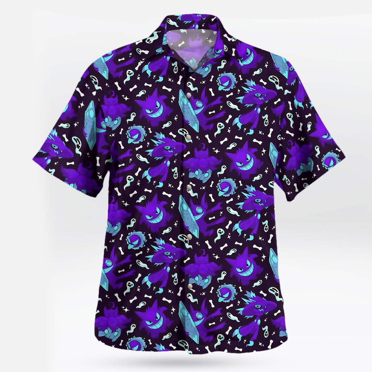 Gengar Ghost Squad Purple Hawaiian Shirt 7 Gengar Ghost Squad Purple Hawaiian Shirt 4