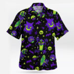 Gengar Neon Halloween Hawaiian Shirt