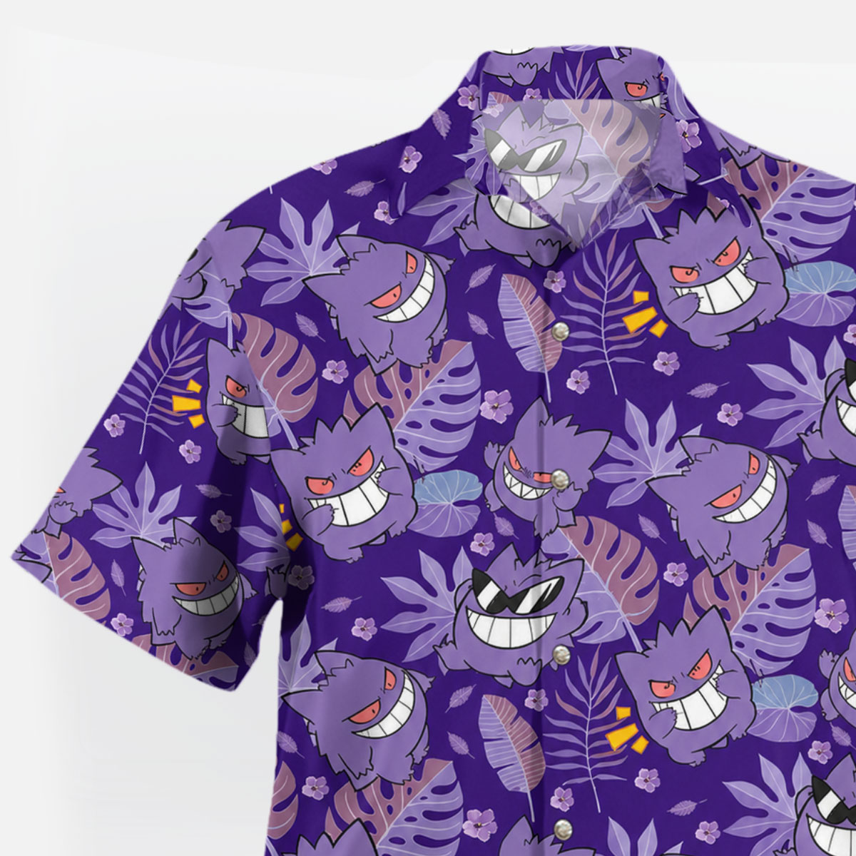 Gengar Purple Tropical Hawaiian Shirt 7 Gengar Purple Tropical Hawaiian Shirt 3