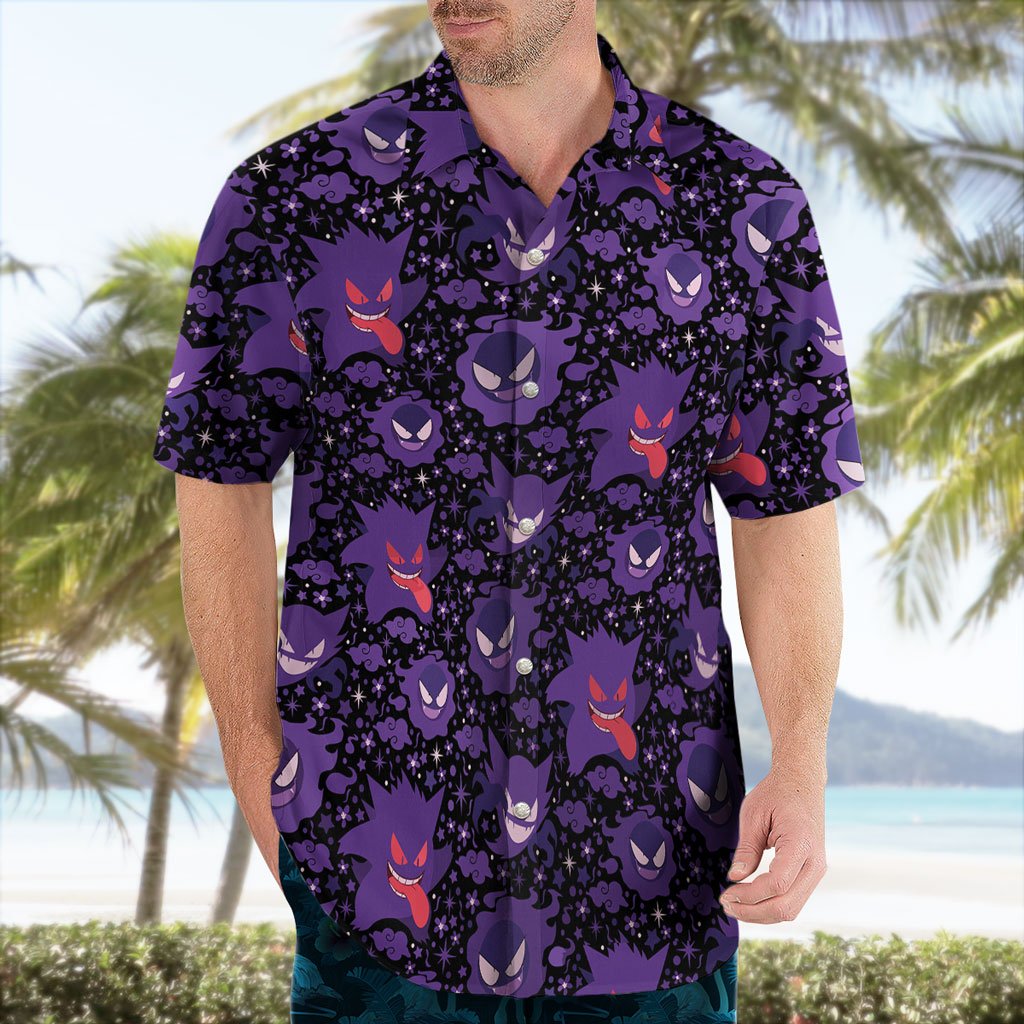 Gengar Shadow Swirl Hawaiian Shirt 7 Gengar Shadow Swirl Hawaiian Shirt 1