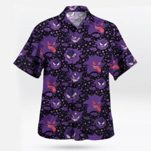 Gengar Shadow Swirl Hawaiian Shirt