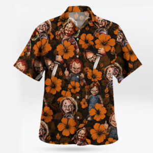 Halloween Chucky Floral Hawaiian Shirt