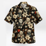 Halloween Horror Icons Floral Hawaiian Shirt