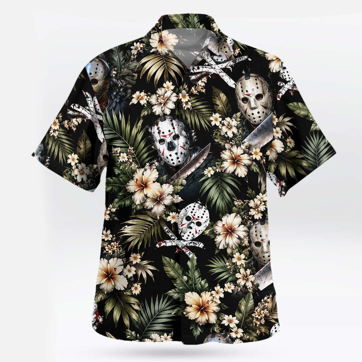 Halloween Jason Voorhees Tropical Floral Hawaiian Shirt 7 Halloween Jason Voorhees Tropical Floral Hawaiian Shirt 3
