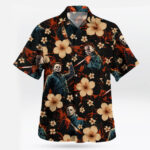 Halloween Michael Myers Floral Hawaiian Shirt