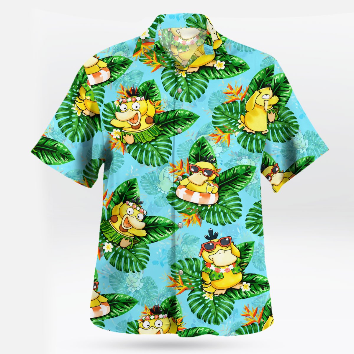 Psyduck Tropical Leaves Summer Pokemon Hawaiian Shirt 9 Psyduck Tropical Leaves Summer Pokemon Hawaiian Shirt 1