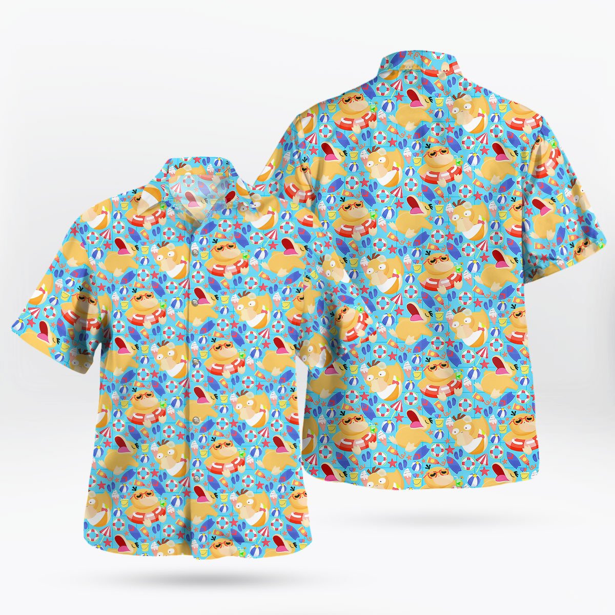 Summer Psyduck Beach Party Pokemon Hawaiian Shirt 7 Summer Psyduck Beach Party Pokemon Hawaiian Shirt 3