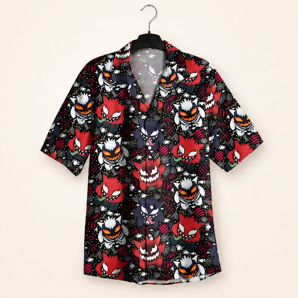 Gengar Haunter Gastly Dark Hawaiian Shirt 5 Gengar Haunter Gastly Dark Hawaiian Shirt 2