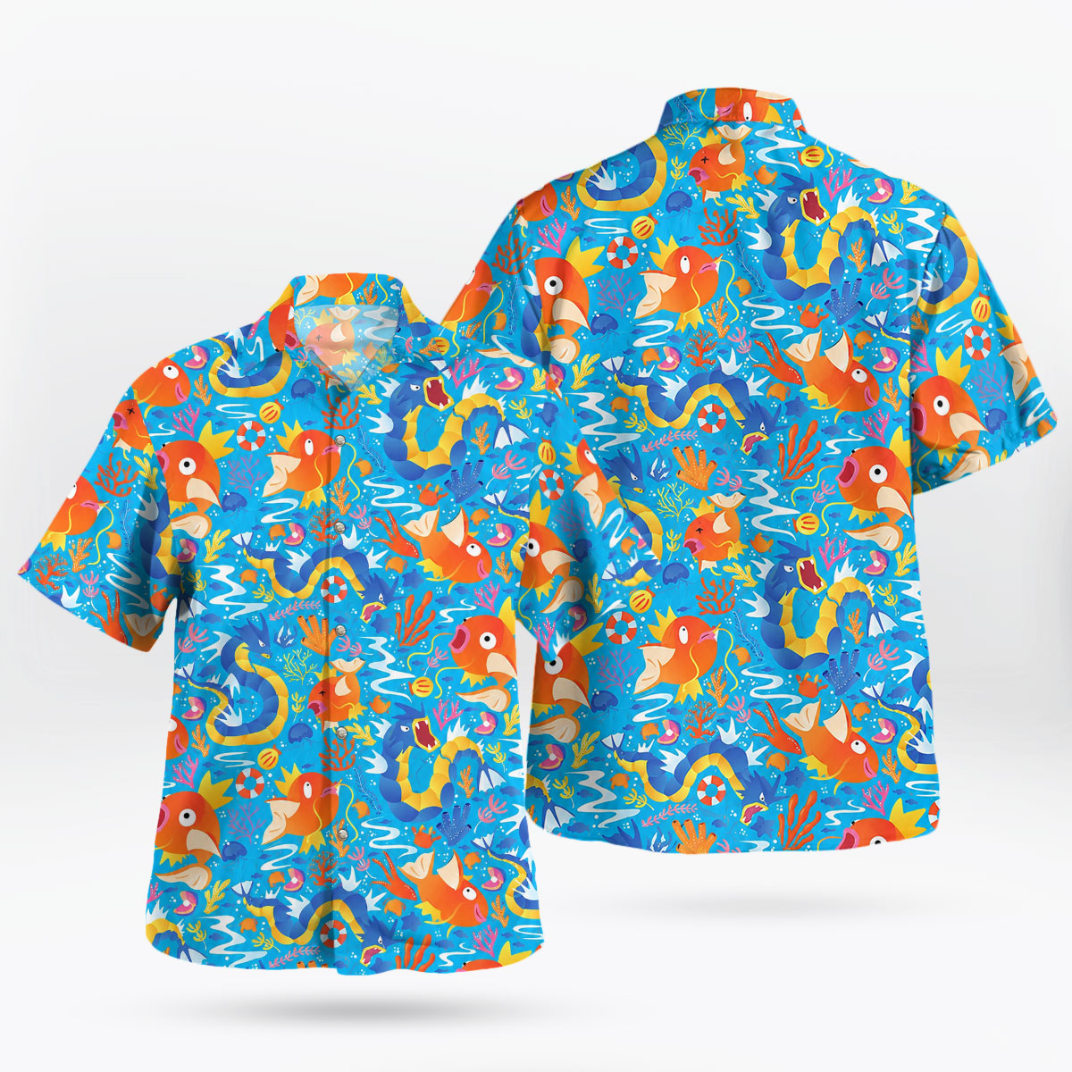 Magikarp Gyarados Ocean Hawaiian Shirt 5 Magikarp Gyarados Ocean Hawaiian Shirt 1