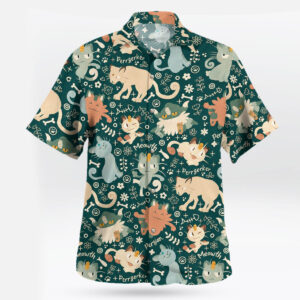 Meowth Persian Perrserker Cat Pokémon Hawaiian Shirt