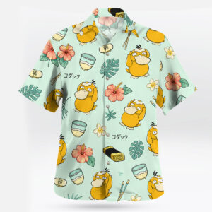 Psyduck Tropical Floral Hawaiian Shirt